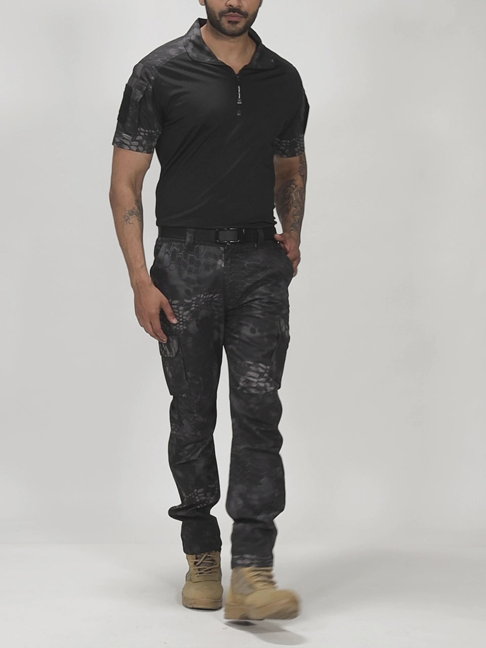 Black Python Short Sleeves Tactical T-shirt