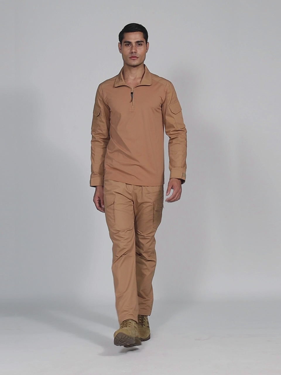 Khaki Range Tactical Full Sleeves T-Shirt