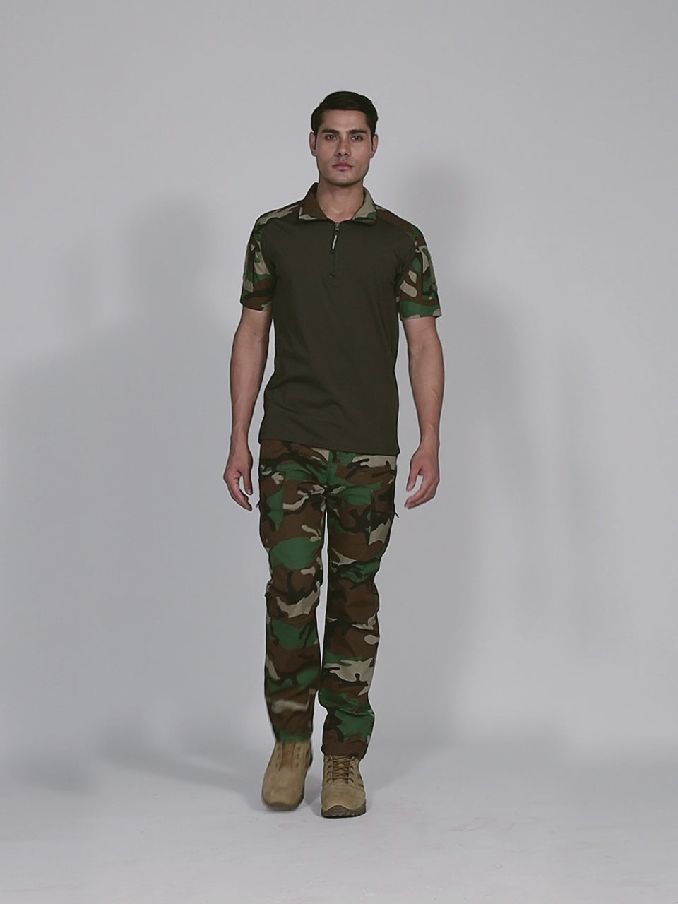 Woodland Half Sleeves Tactical T-Shirt